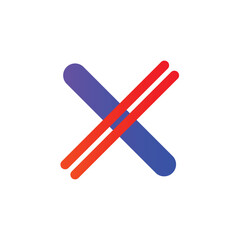 blue red x logo icon symbol vector 