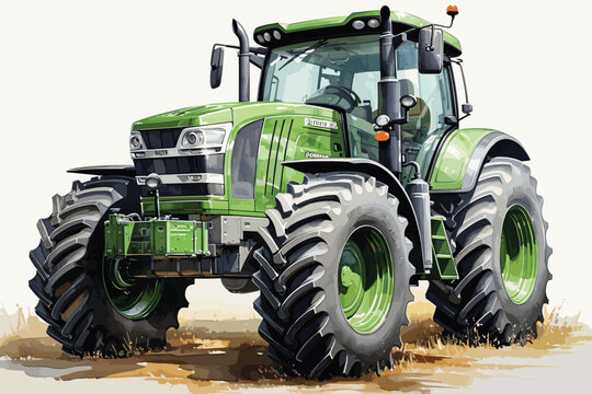 Farm tractor design over white