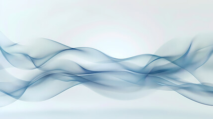 Abstract Blue Waves on White Background