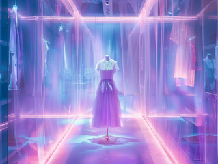 3d Virtual storefront for an online boutique holographic fashion display elegant