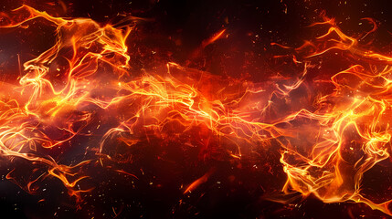 Fiery Digital Artwork of Abstract Flames