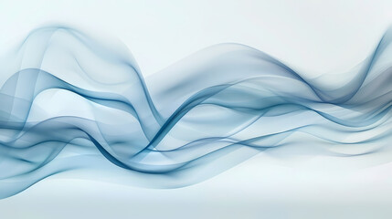 Abstract Blue Waves on White Background