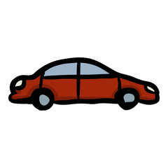 Vector Red Car Doodle Icon