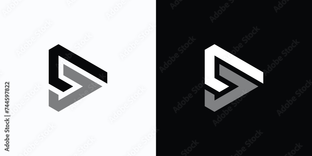 Poster letter s initial vector logo design in abstract triangle shape with transparent effect.