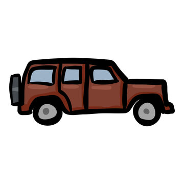 Vector SUV Car Doodle Icon