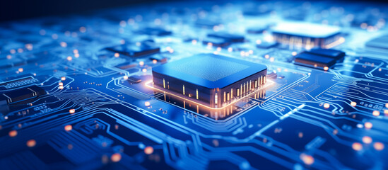 microchip semiconductor technology futuristic background