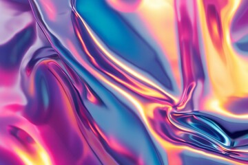 Abstract Futuristic Metallic Multicolored Background. Generative AI