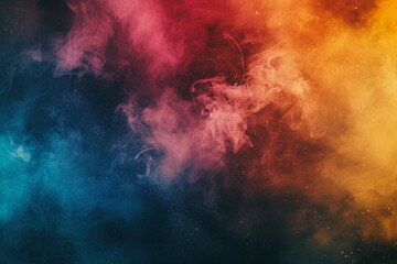 Abstract backdrop with stains of colorful incense smoke