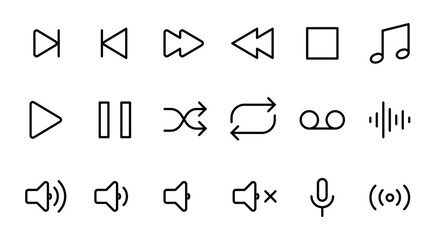 Music and sound icon set. Music sign symbol. vector illustration