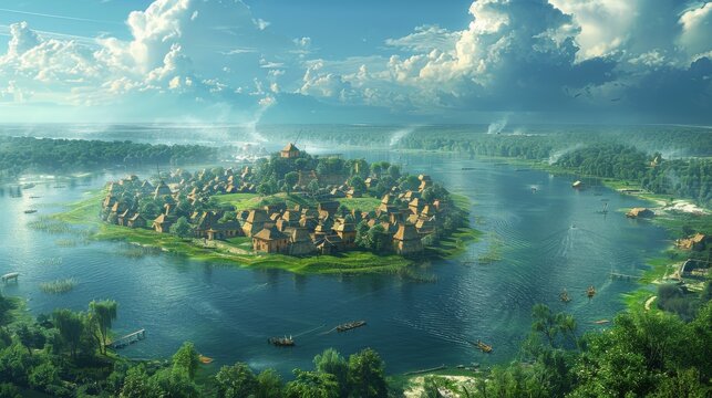 A Mesolithic settlement reborn in a digital cityscape where ancient and future merge