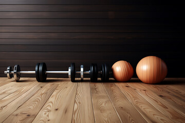 Interior of a fitness hall with equipment. 3D Rendering