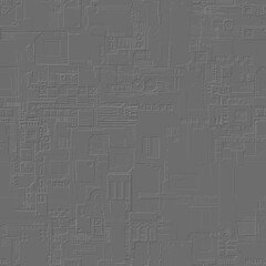 grey tech wall processor chip seamless tileable 3d texture bump map - 744602212