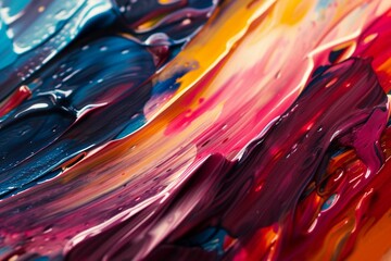 Abstract brush strokes of acrylic colors