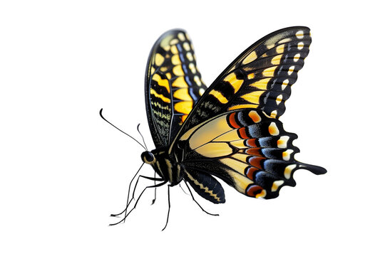 Butterfly transparent background, PNG, Standing colorful butterfly