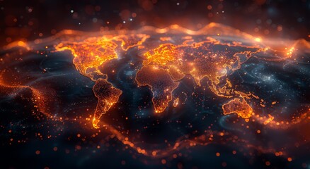 An ethereal map of the universe, adorned with fiery nebulae and encompassing the vast expanse of outer space, showcasing the heat and raw beauty of nature's cosmic dance