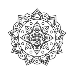 Circle flower of mandala with vintage floral style, Vector mandala Oriental pattern