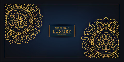 Luxury gold arabesque pattern in mandala background Arabic Islamic east style