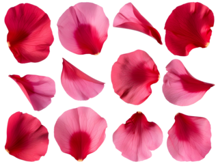 赤い花びらセット(背景透過)