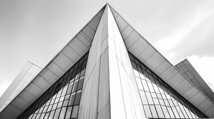 Modern Skyscraper Architecture in Black and White