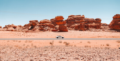 A car in the desert