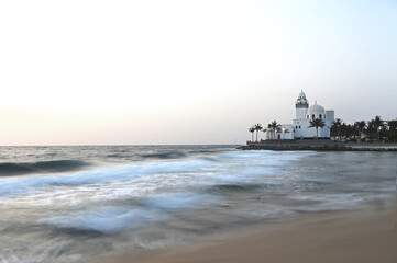 beautiful view of Island Mosque, Jeddah, Saudi Arabia