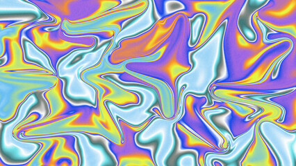 Holographic Y2K Background in lilac, blue, gray and yellow colors.