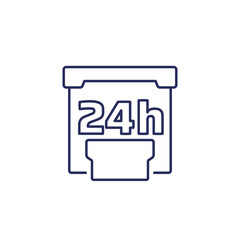 24h booth, exhibition stand line icon