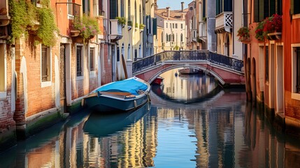 Fototapeta na wymiar Beautiful view of the canal in Venice, Italy