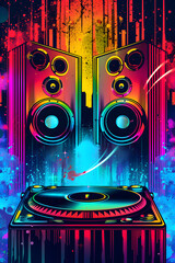 Groove & Glanz: Dynamische Illustration für Flyer- und Plakatdesigns