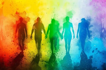 LGBTQ Pride pronoun preferences. Rainbow devotion colorful confession diversity Flag. Gradient motley colored seminar LGBT rights parade festival persian orange diverse gender illustration
