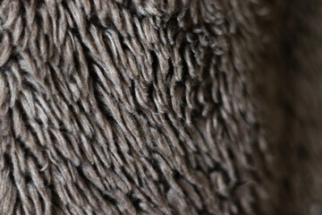 Close up view of gray artificial fur