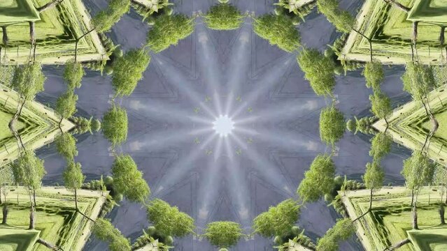 vortex of geometric shapes dmt entities energy, colorful 3d seamless psychedelic loop art with abstract mandala pattern for new age dmt, lsd spiritual awakening and opening chakra.