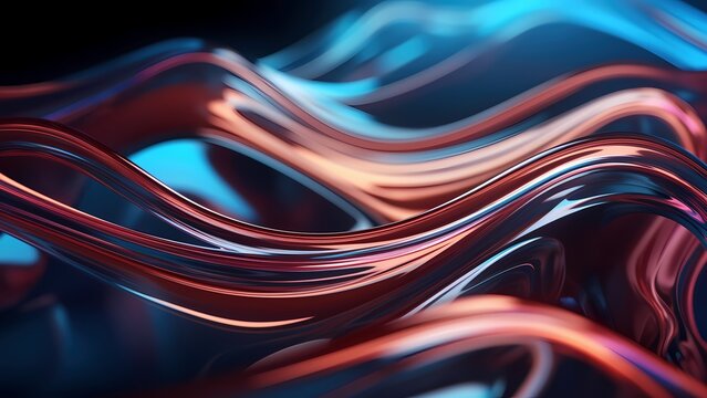 3D Dazzling Colorful Flowing Waves Background