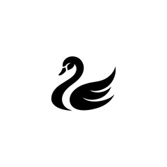 Fototapeta na wymiar Simple Swan Logo Silhouette Vector Design on White Background
