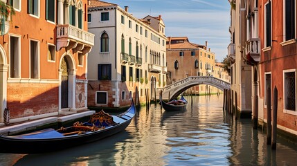 Fototapeta na wymiar Beautiful view of the Grand Canal in Venice, Italy. Panorama