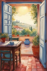 Outside view from a rural home