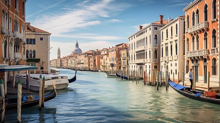 Fototapeta na wymiar Venice, Italy. Panoramic view of the Grand Canal.