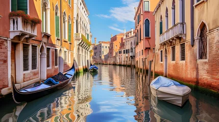 Wandcirkels tuinposter Panoramic view of the canal in Venice, ITALY © I