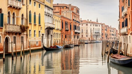 Fototapeta na wymiar Grand Canal, Venice, Italy. Panoramic view of Venice.