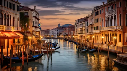 Foto op Aluminium Grand Canal in Venice at sunset, Italy. Panoramic view © I