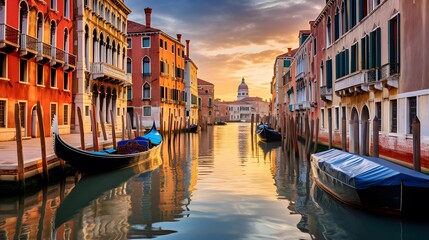 Venice, Italy. Panoramic view of the Grand Canal. - obrazy, fototapety, plakaty