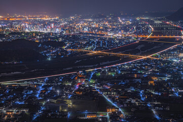 萱野山（地王山）から望む福山市の夜景