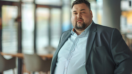 Shot of plus size businessman in modern office environment