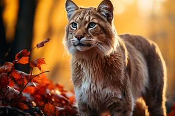Fototapeten Cougar in autumn © wendi