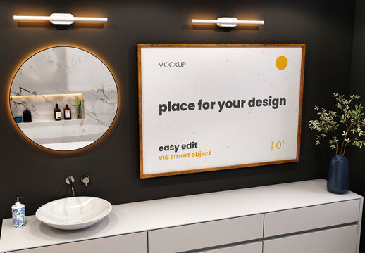 Bathroom Sink Poster Mockup 03