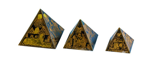 Souvenir pyramids of Egypt for background conceptual travel. Pyramids of Giza Egypt, Global Wonders...