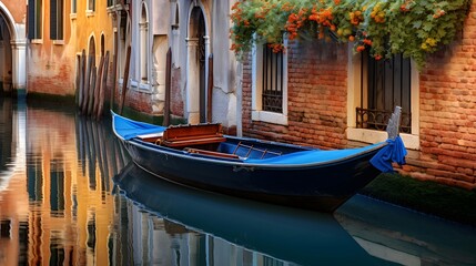 A gondola on a canal in Venice, Italy - obrazy, fototapety, plakaty