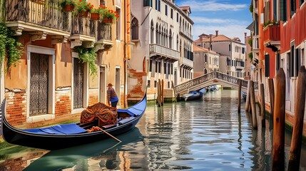 Venice, Italy. Panoramic view of the Grand Canal - obrazy, fototapety, plakaty