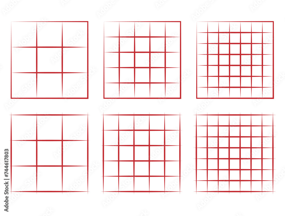 Poster horizontal grid lines in graph style, grid shapes vector design.