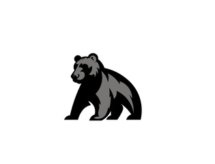 Vector illustration of a bear silhouette on a white background